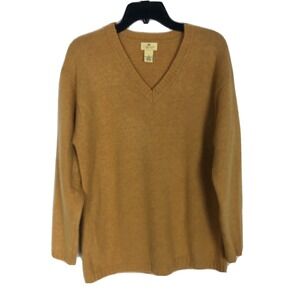 Limited America Pullover V Neck Sweater - Tan Lambs Wool Blend Size‎ S